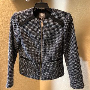 Vince Camuto Blue Two Pocket Tweed Jacket Blazer